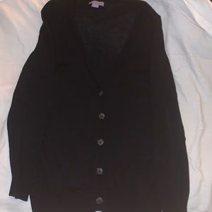 *3 for $25* LAURA SCOTT Black button v-neck Cardigan size L w/ front pockets